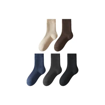 H YXIANG Mid Calf Socks Unisex 5 Pack