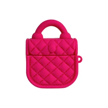 Sopi Compatibility With Apple AirPods 4/2/3/4th Generation/AirPods Pro/Pro 2 Silicone Rose Red Handbag Headphone Cases