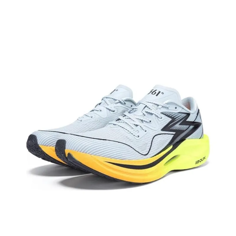 361° Wear Resistant Rebound Support Low Top Casual Sprint Running Shoes Men's Gray Yellow Black-3