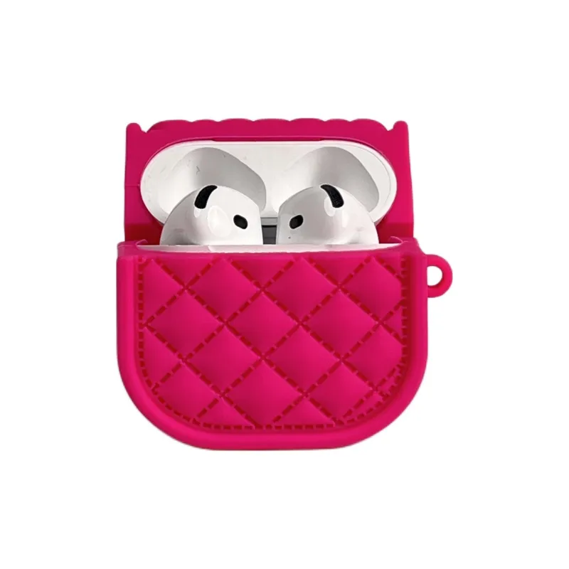Sopi Compatibility With Apple AirPods 4/2/3/4th Generation/AirPods Pro/Pro 2 Silicone Rose Red Handbag Headphone Cases-1