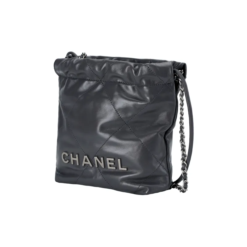 CHANEL Calfskin Bucket Bags Crossbody Bag, Shoulder Bag Mini Women's Gray-1