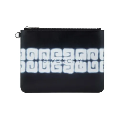 Givenchy Chito Collaboration 4G Smooth Calf Leather Zip Closure Clutch Men's Black