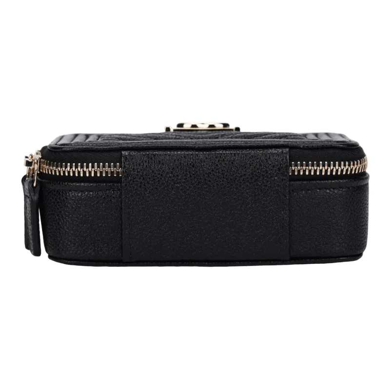 CHANEL Cow Leather Crossbody Bag Men's Black-3