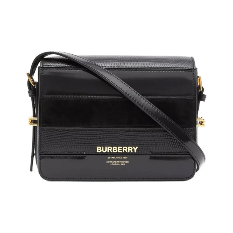 Burberry Cow Leather Crossbody Backpack Shoulder Bag Small Size Women's Black-0