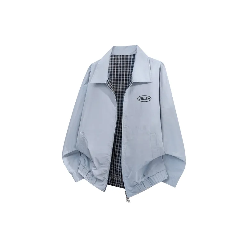 JINBEILE Jackets Coats Unisex Light Blue-1