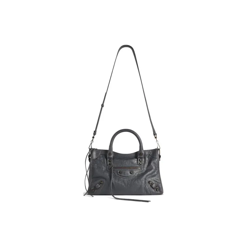 Balenciaga Sheepskin One Shoulder Handbag Small Size Women's Charcoal Black-1