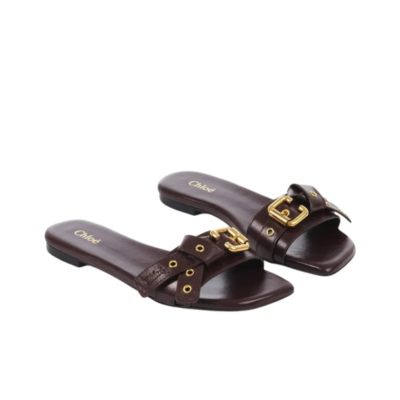 Chloe Slide Slippers Women's Deep Red-1