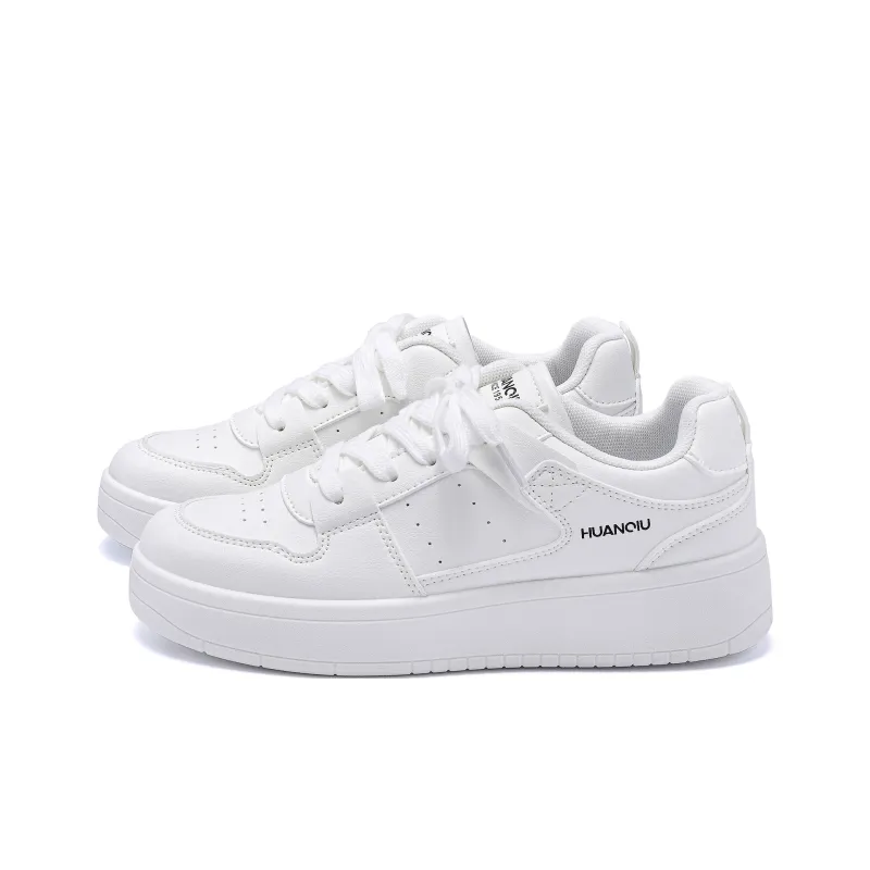 HUANQIU Coverage Wear-Resistance Balance Low-Top Skateboard Shoes Women's White-1