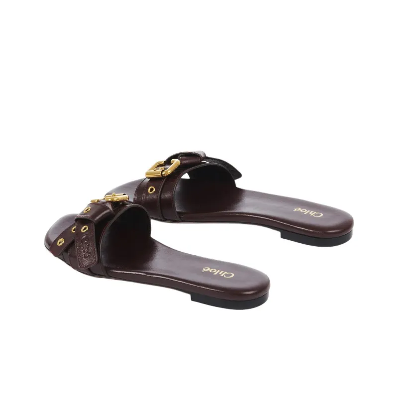 Chloe Slide Slippers Women's Deep Red-2