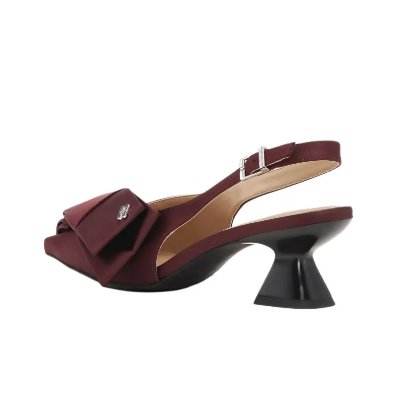 GANNI Irregular Heel High Heels Women's Burgundy-2