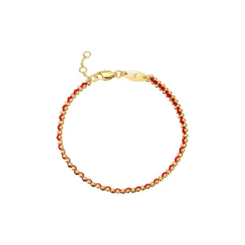 NATURALLYJOJO Woven Rope Bracelets Women's Gold/Red