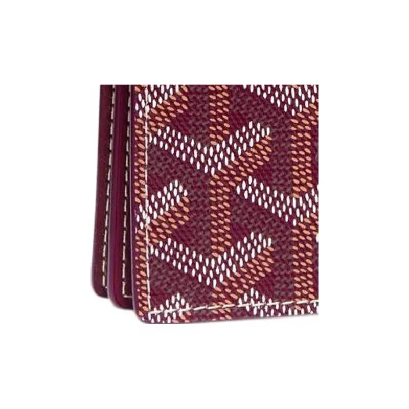 GOYARD MALESHERBES Canvas With Leather Card Holder Unisex Burgundy-4