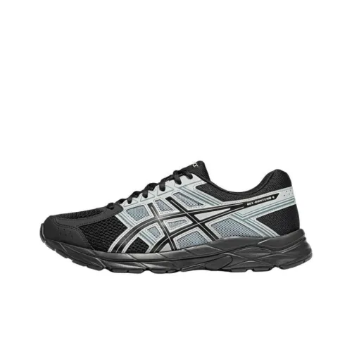Asics Gel Contend 4 Anti Slip Wear Resistant Low Top Casual Running Shoes Men's Black Gray Color