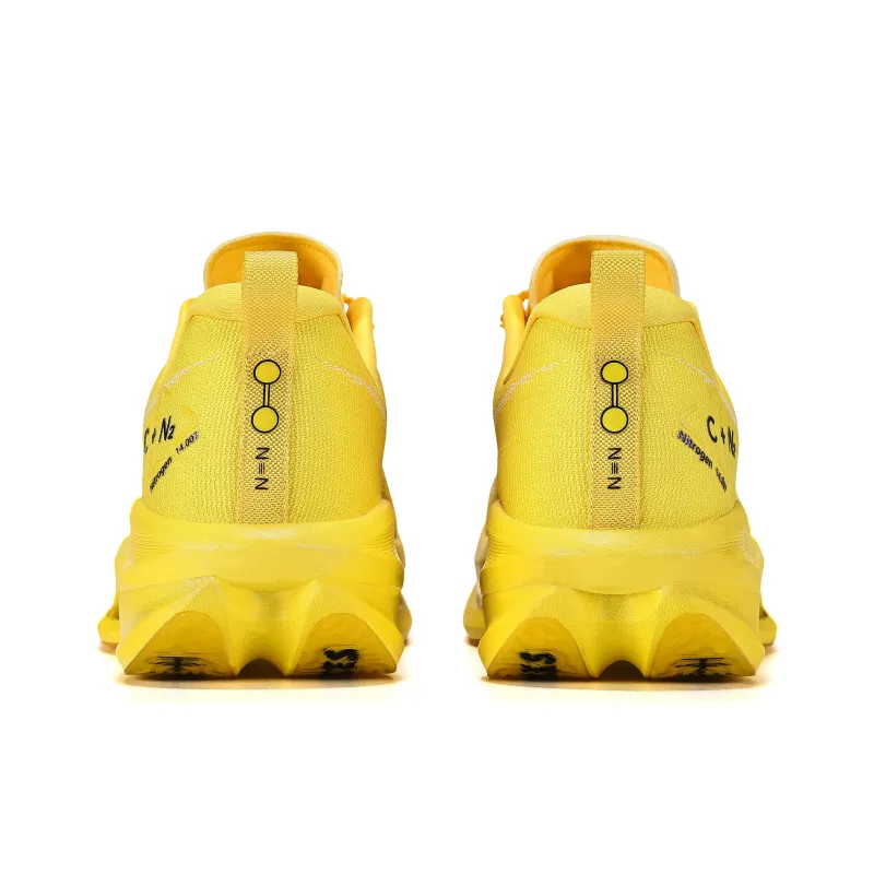 CLERSES Cushioning Wear-Resistant Low-Top Casual Marathon Long Distance Running Running Shoes Unisex Glazed Yellow-4
