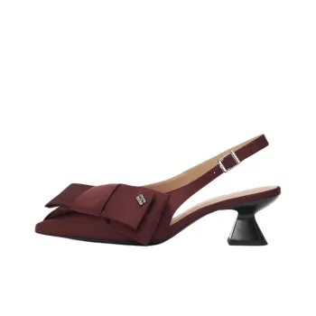 GANNI Irregular Heel High Heels Women's Burgundy