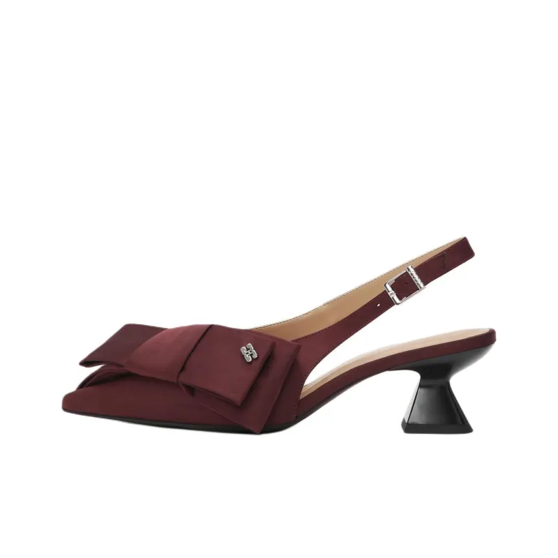 GANNI Irregular Heel High Heels Women's Burgundy-0