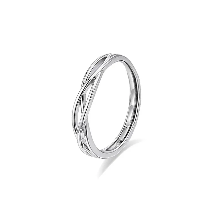 LUCA Sterling Silver Rings Unisex Silver white Gift Box-9