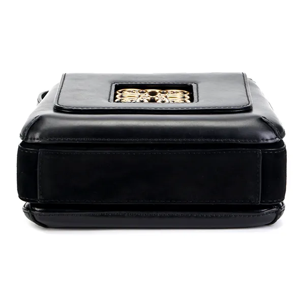 PINKO Cow Leather Small Square Bag, Bird Bag, Swallow Bag, Crossbody Bag, Shoulder Bag Women's Black-6