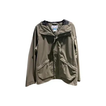 Columbia Hiking Waterproof And Windproof Windbreaker Jacket Men's Army Green