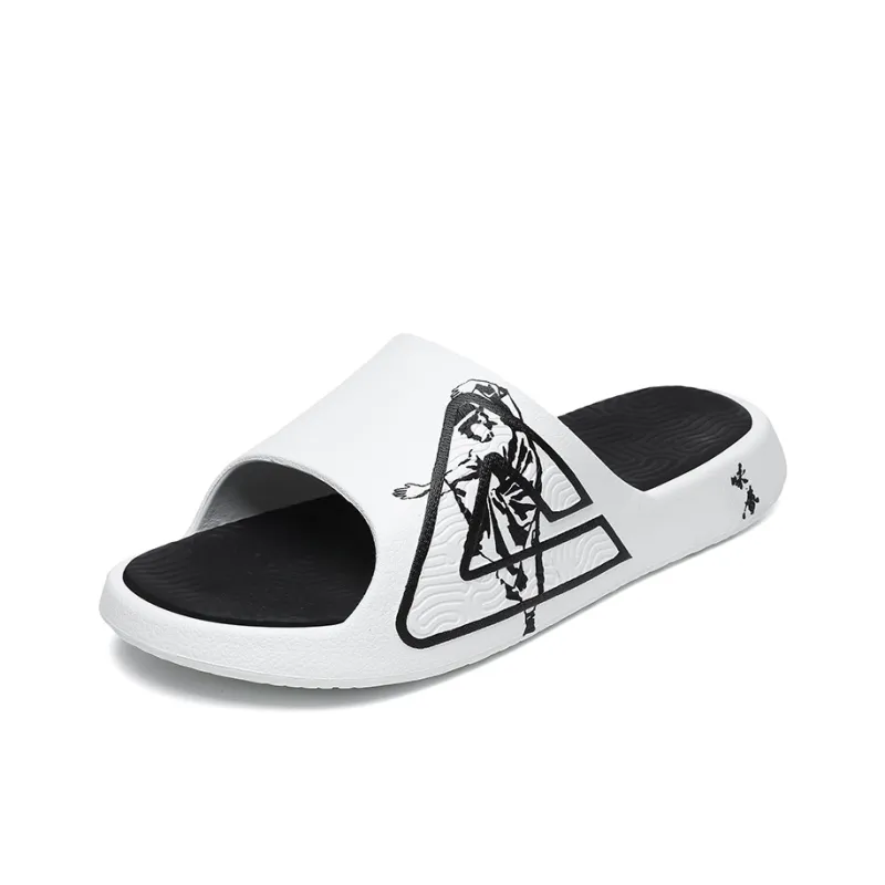 PEAK Attitude 7.0 Slip Resistant Abrasion Resistant Cushioning Slide Slippers Men's White Black-2