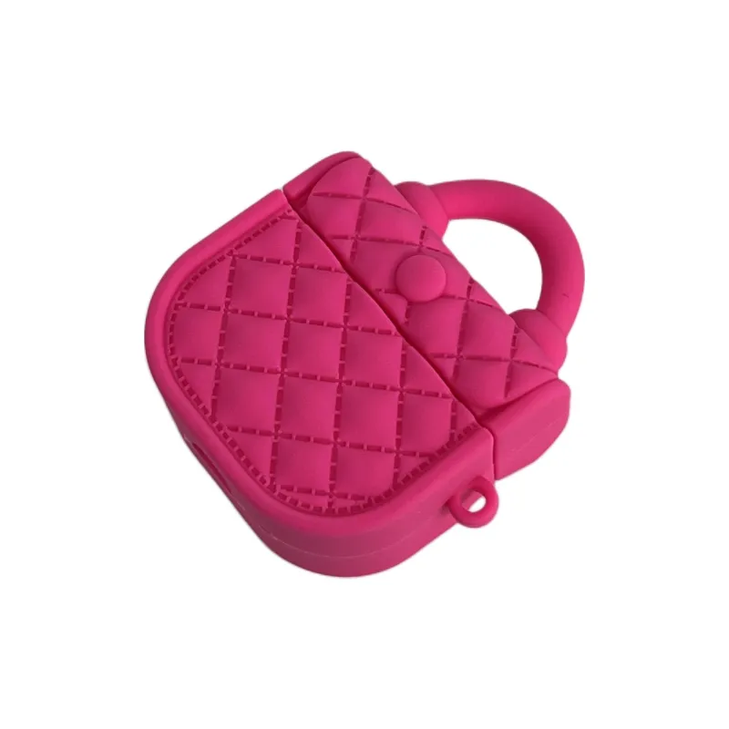 Sopi Compatibility With Apple AirPods 4/2/3/4th Generation/AirPods Pro/Pro 2 Silicone Rose Red Handbag Headphone Cases-4