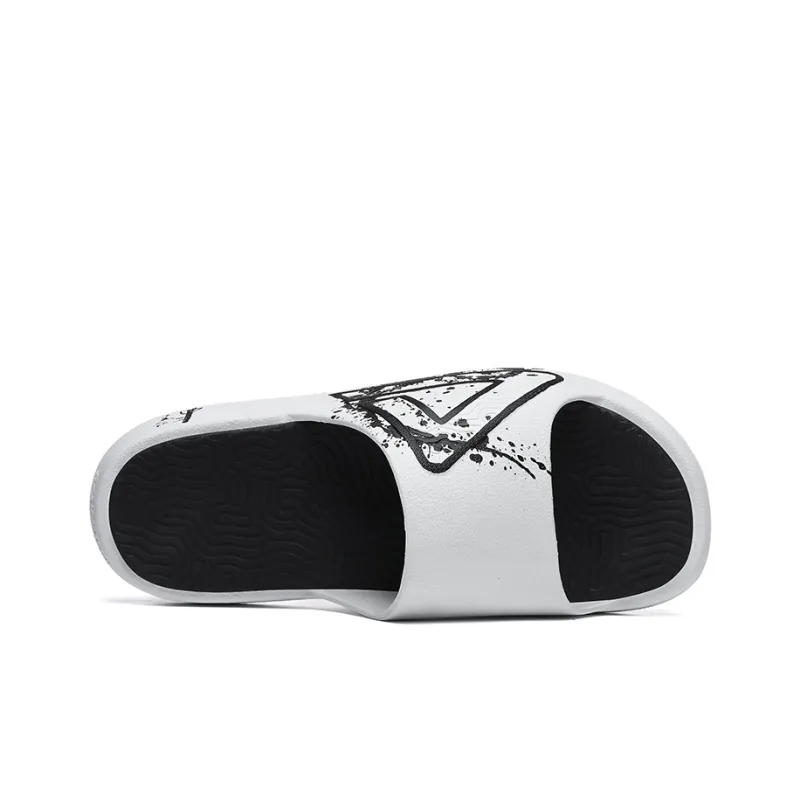PEAK Attitude 7.0 Slip Resistant Abrasion Resistant Cushioning Slide Slippers Unisex White Black-5