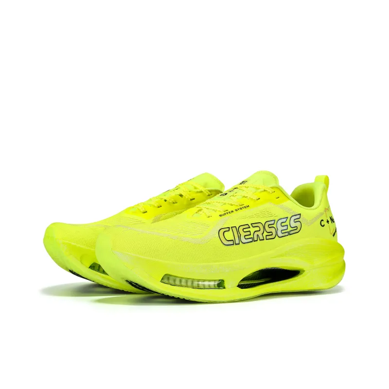 CLERSES Cushioning Anti-Slip And Wear-Resistant Low-Top Training Running Shoes Unisex Fluorescent Lime Green-1