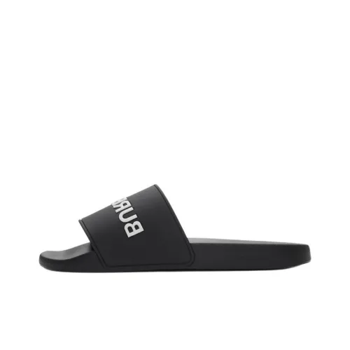 Burberry Rubber Sole Slip Resistant Slide Slippers Men's Black