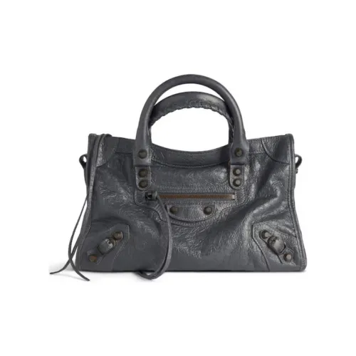 Balenciaga Sheepskin One Shoulder Handbag Small Size Women's Charcoal Black