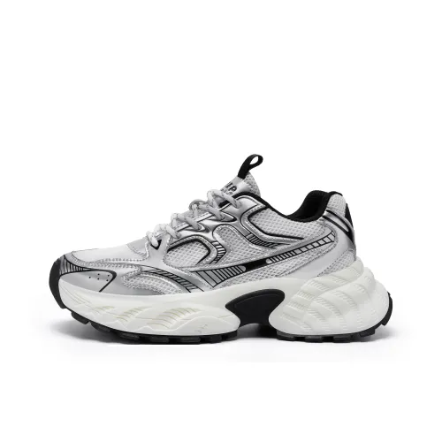 JEEP SPIRIT Low Top Chunky Sneakers Men's Moon Sand Silver