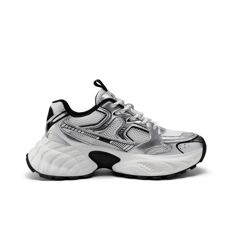 JEEP SPIRIT Low Top Chunky Sneakers Men's Moon Sand Silver-1