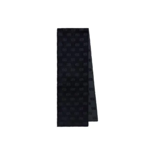 Balenciaga Wool Polyamide Knit Scarves Women's Black