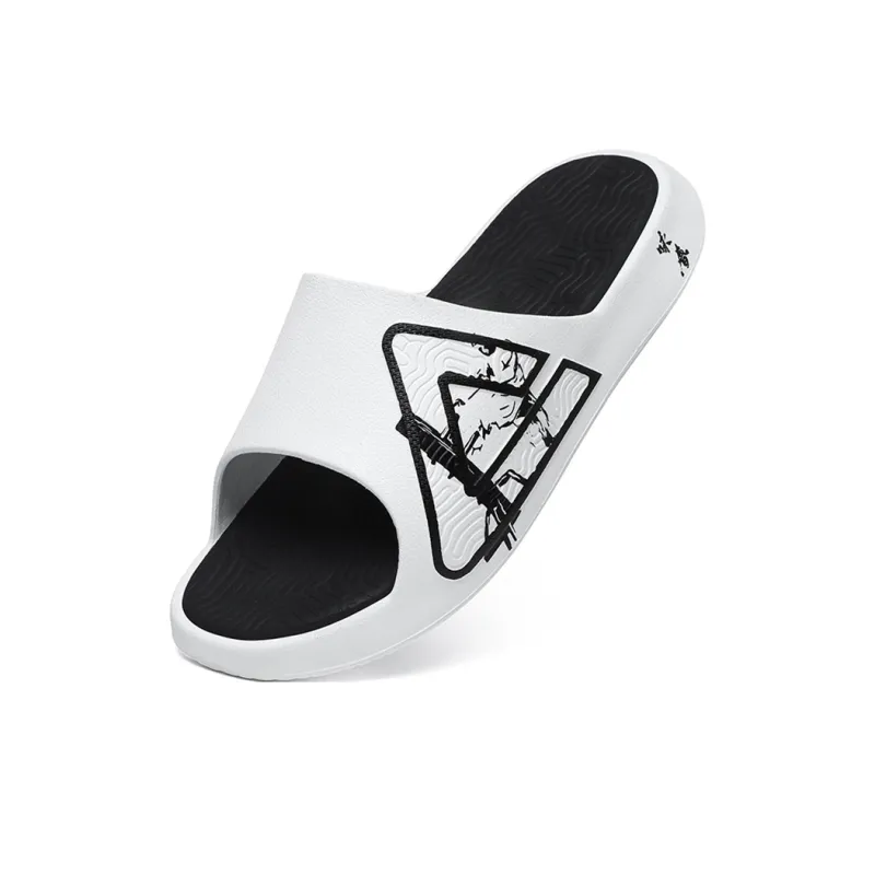 PEAK Attitude 7.0 Slip Resistant Abrasion Resistant Cushioning Slide Slippers Men's White Black-2