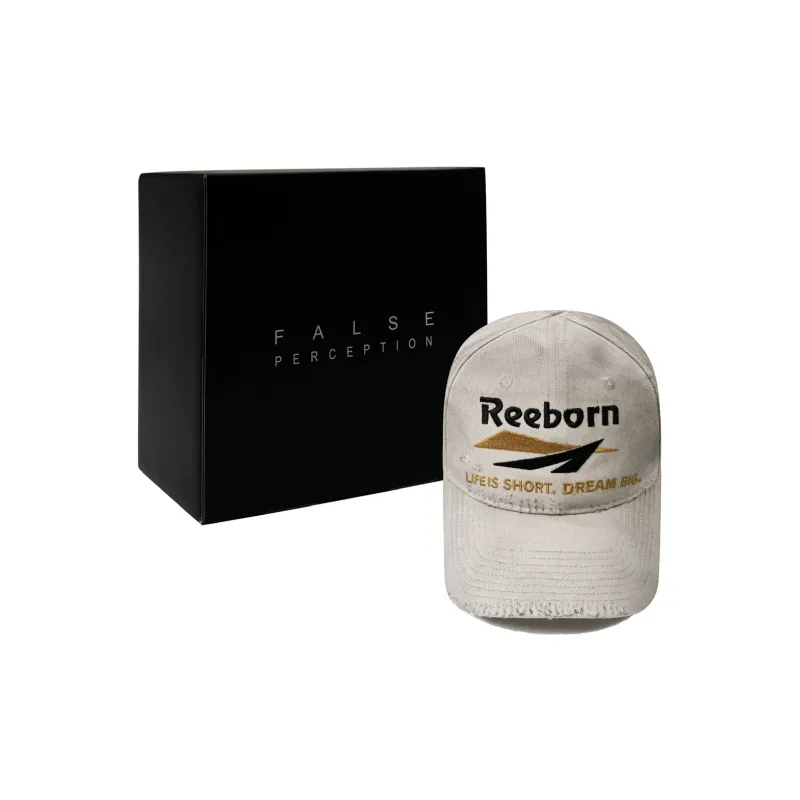 False Perception Cotton Baseball Caps Unisex Dirty Gray-4
