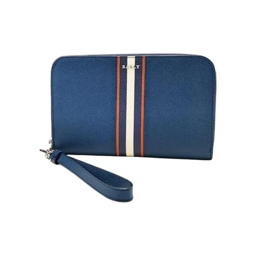 BALLY Leather Coin Purse, Clutch Men's Marine Blue