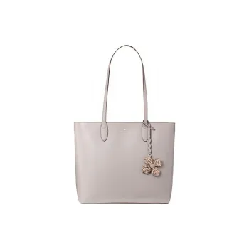 Kate Spade Smooth Leather Tote Bag Shopping Bag Handbag Medium Size Women's Soft Taupe