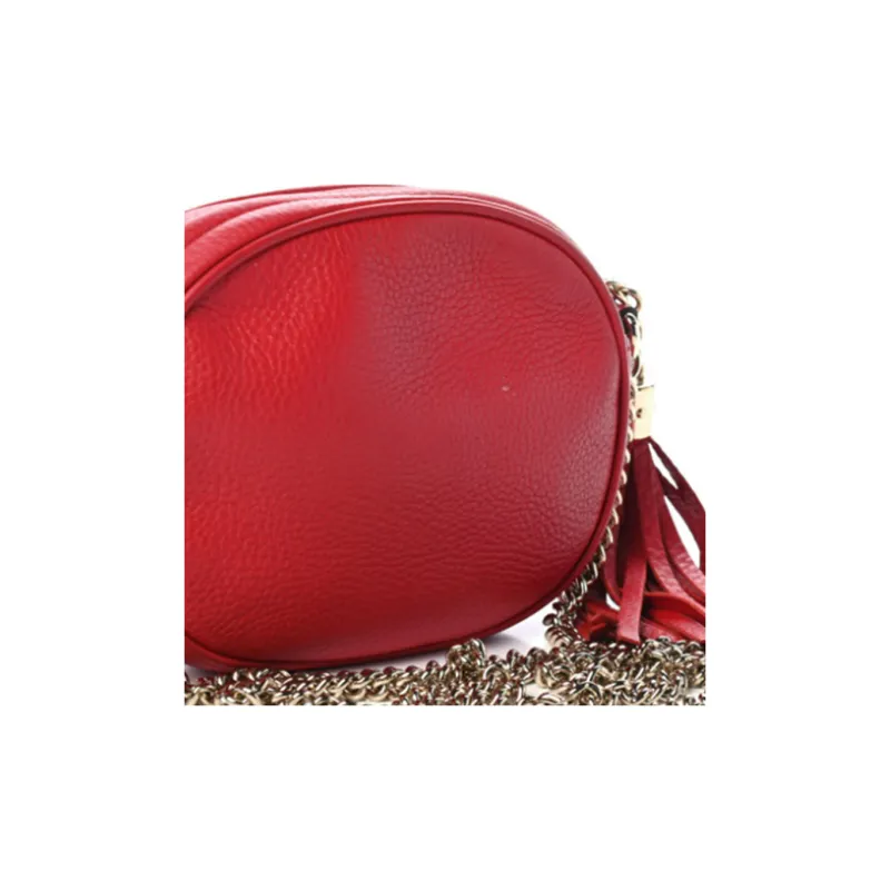 MICHAEL KORS Ginny Leather Small Round Bag Shoulder Bag Crossbody Bag Medium Size Women's Berry Red-2