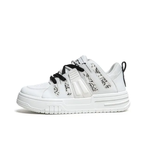 GNVA Niche Design Versatile Teenagers Sports Platform Height Increasing Trendy White Low Top Skateboard Shoes Men's