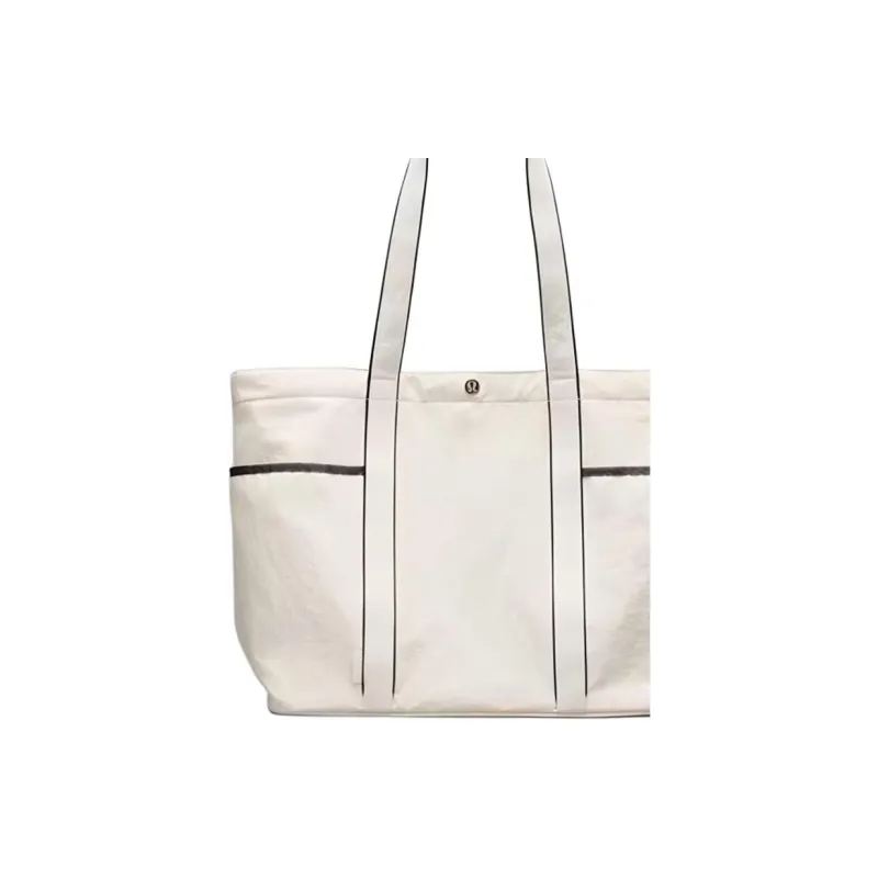 Lululemon Nylon Tote Bag Shopping Bag Shoulder Bag Handbag Unisex White-1