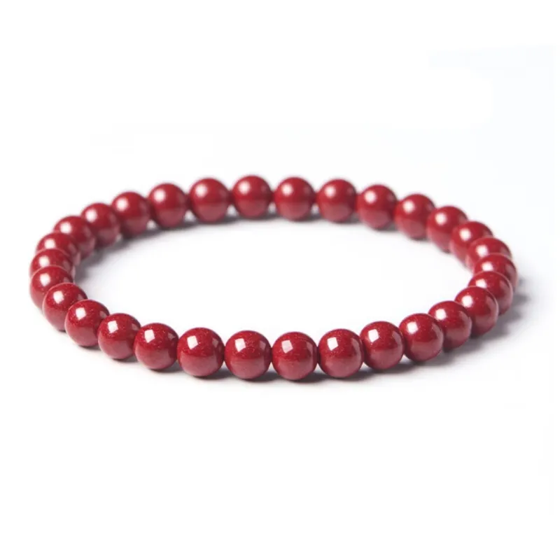 Ryukyu Reconstructed Cinnabar Jade Bracelets Unisex-7