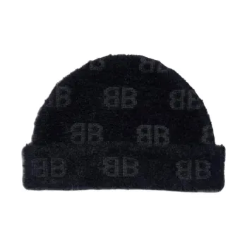 Balenciaga Wool Polyamide Beanies Women's Black