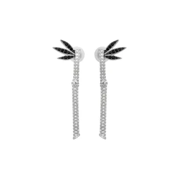 Swarovski Rhodium Plated, Crystal Earrings Women's Silver