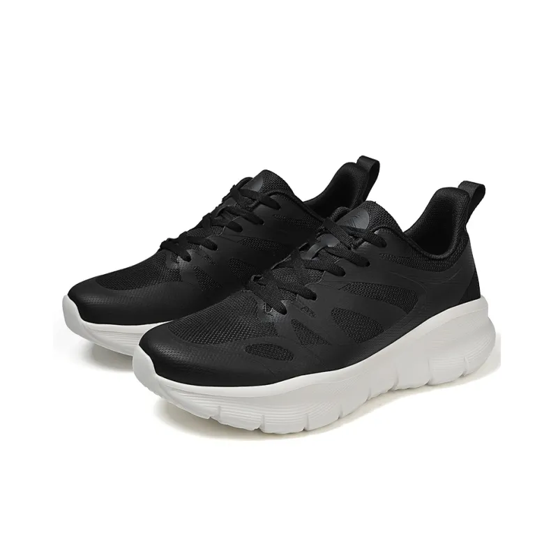 GORNORNIE Cushioning, Slip Resistant, And Abrasion Resistant Low Top Training Running Shoes Unisex Black White-2
