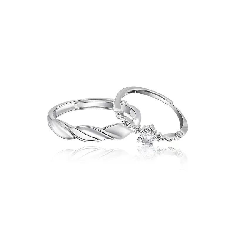 FOREVER MELODY Copper Zircon Rings Unisex-0