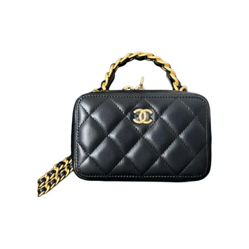 CHANEL Sheepskin Camera Bag Makeup Bag Handbag Shoulder Bag Crossbody Bag Women's Black