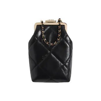 CHANEL Shiny Vintage Lambskin Handheld Shoulder Bag, Crossbody Bag Women's Black