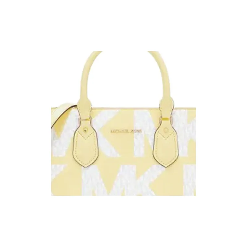 MICHAEL KORS MK Everly Artificial Leather Tote Bag Shopping Bag Handbag Small Size Women's Yellow Cream/White-2