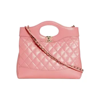 CHANEL Shiny Lambskin & Metal Shoulder Bag, Crossbody Bag, Handbag Women's Pink