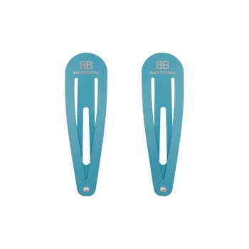 Balenciaga Steel, Brass Hair Clips Women's Blue