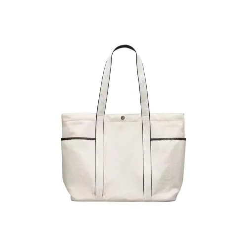 Lululemon Nylon Tote Bag Shopping Bag Shoulder Bag Handbag Unisex White